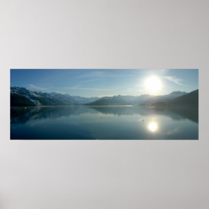 Poster Lever de soleil sur College Fjord Alaska Photograp