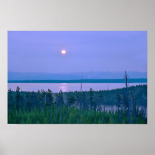 Poster Lever de soleil sur le lac Yellowstone