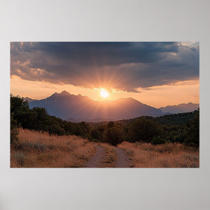 Poster Lever de soleil sur les Montagnes Rocheuses