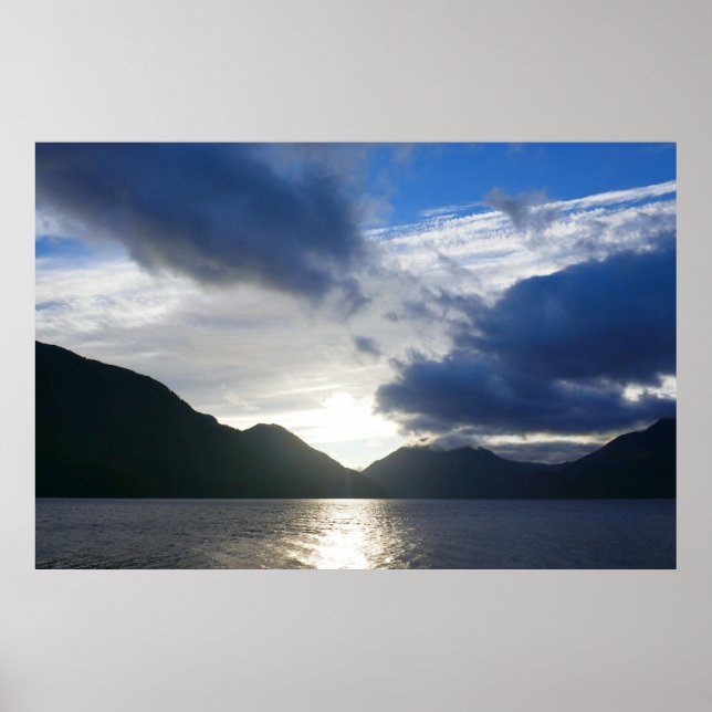 Poster Lever du soleil au croissant du lac (Devant)