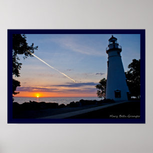 Poster Lever du soleil au phare de Marblehead