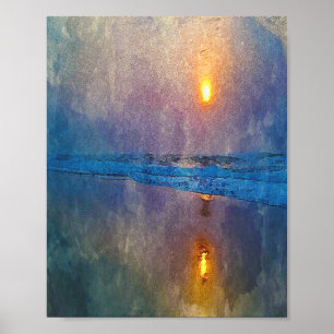 Poster Lever du soleil du bord de mer