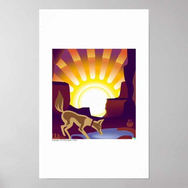 Poster Lever du soleil du canyon Coyote (Devant)