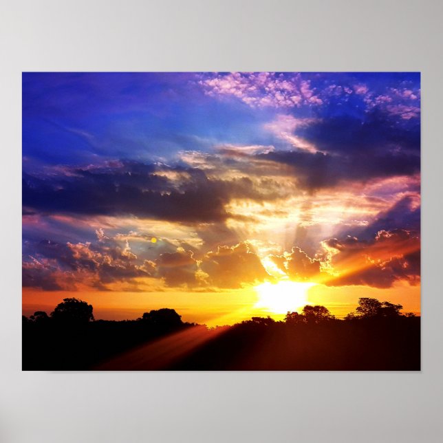 Poster Lever du soleil pittoresque (Devant)