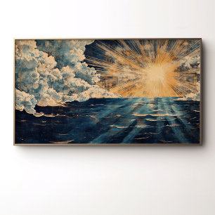 Poster Lever du soleil radieux sur l'océan