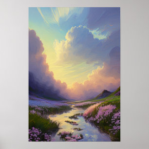 Poster Lever du soleil sur Calm Creek