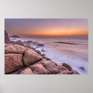 Poster Lever Du Soleil Sur La Plage Guarda Do Embau
