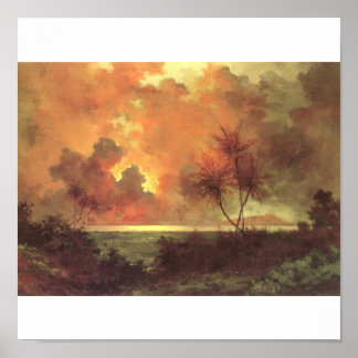 Poster Lever du soleil sur la tête de diamant, huile sur 