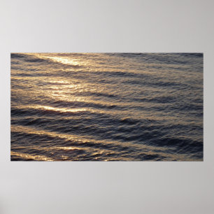 Poster Lever du soleil sur les eaux océaniques Calmer la 