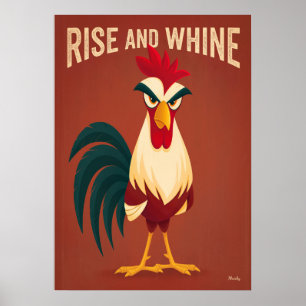 Poster Lever et râler – Personnage de dessin animé de coq