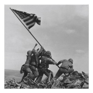 Poster lever le drapeau sur Iwo Jima