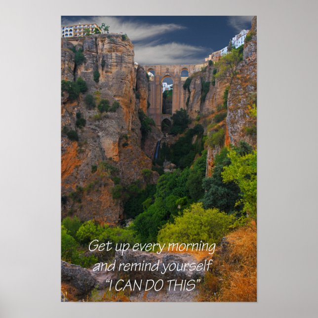 Poster Levez-vous chaque matin en vous rappelant JE PEUX  (Devant)