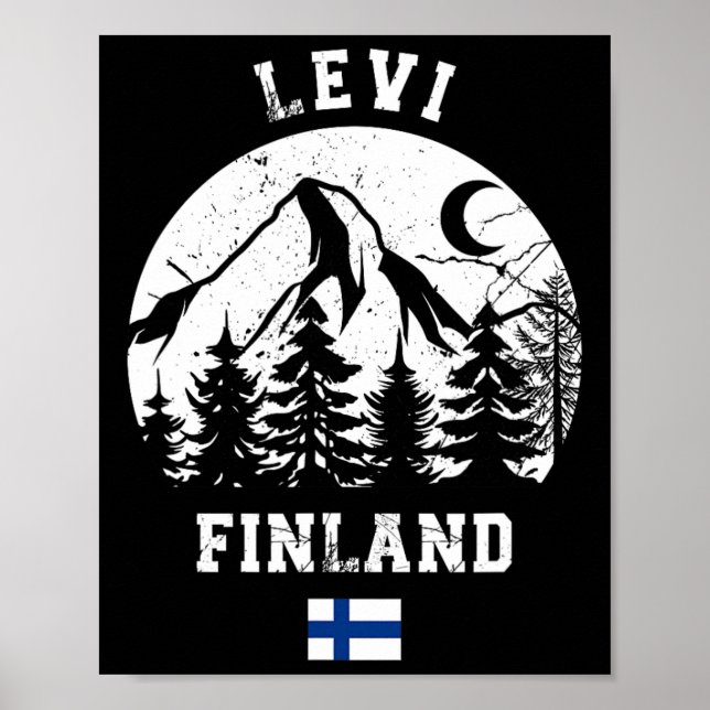 Poster Levi Lapland Station de ski Finlande Ski Alpin Fin (Devant)