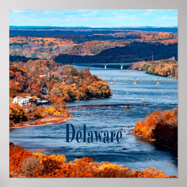 Poster Leviers d'automne de la rivière Delaware (Devant)