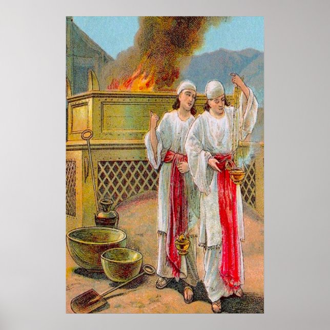 Poster Leviticus 10 Le péché de Nadab et l'affiche Abihu (Devant)