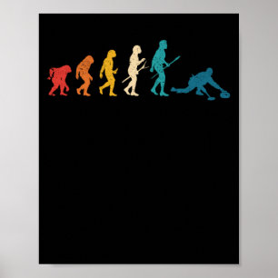 Poster L'évolution du curling de l'homme amusant Curler T