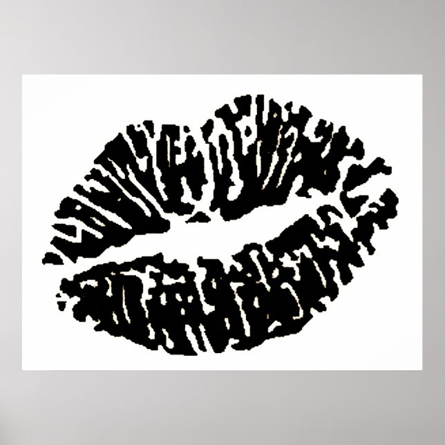 Poster lèvres-7571-noir blanc (Devant)