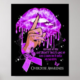 Poster Lèvres à goutte Papillons Femmes Surdose de sensib