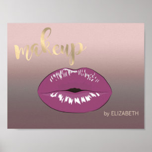 Poster Lèvres Cool Modernes, Artiste de Maquillage