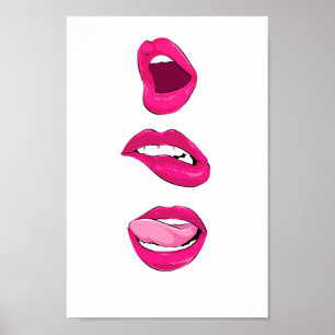 Poster Lèvres d'art pop