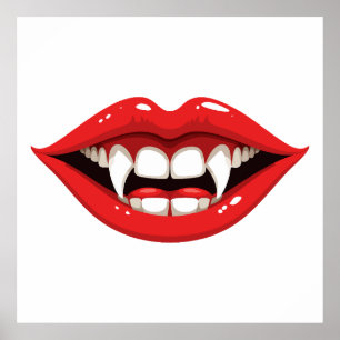 Poster Lèvres de vampire rouges