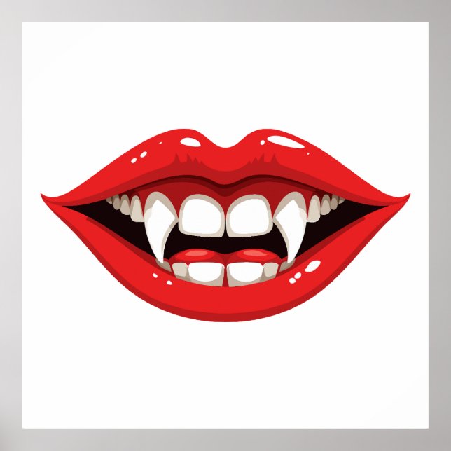 Poster Lèvres de vampire rouges (Devant)