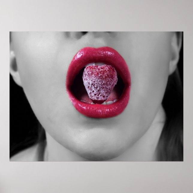 Poster Lèvres fraises (Devant)