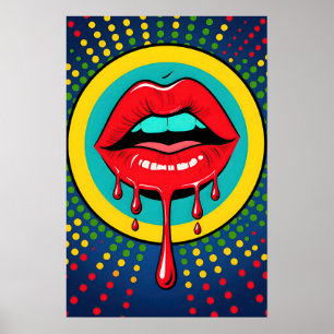 Poster Lèvres Rouges Pop Art