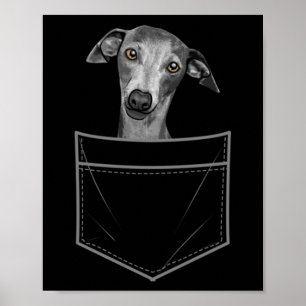 Poster Lévrier gris cool pour hommes femmes poche chien i