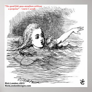 Poster Lewis Carroll Looking Glass Illustration & quota