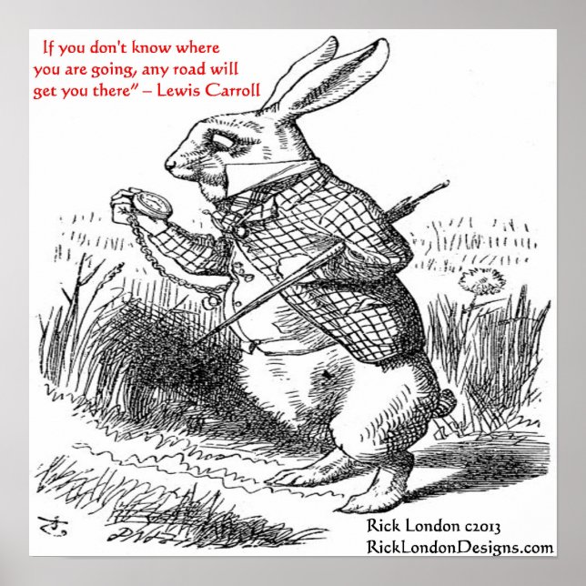 Poster Lewis Carroll Looking Glass Illustration & quota (Devant)