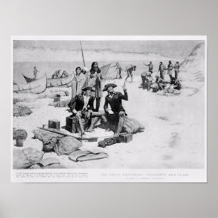 Poster Lewis et Clark à la bouche de la Colombie