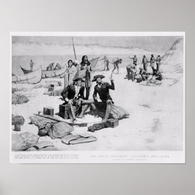 Poster Lewis et Clark à l'embouchure du Columbia (Devant)