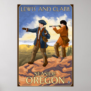 Poster Lewis et Clark - bord de la mer, Orégon