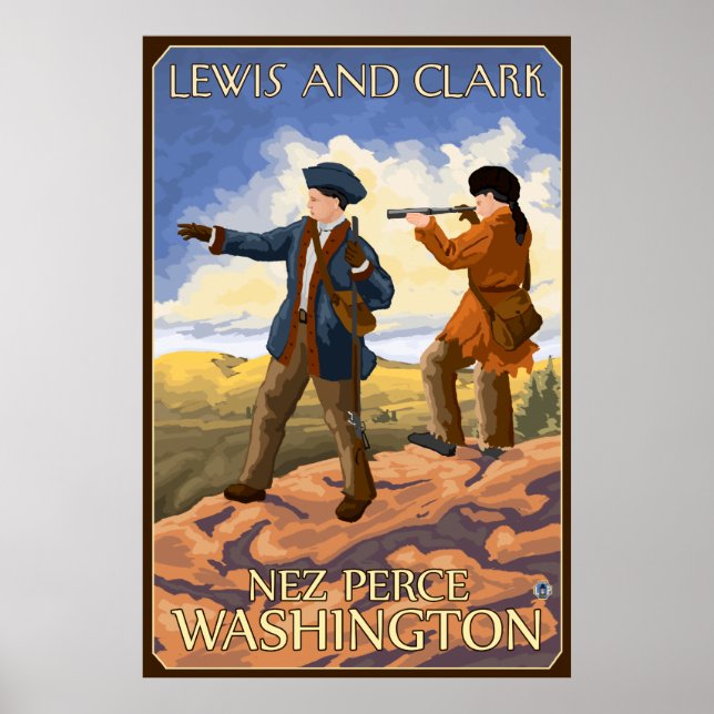 Poster Lewis et Clark - Nez Perce, Washington (Devant)