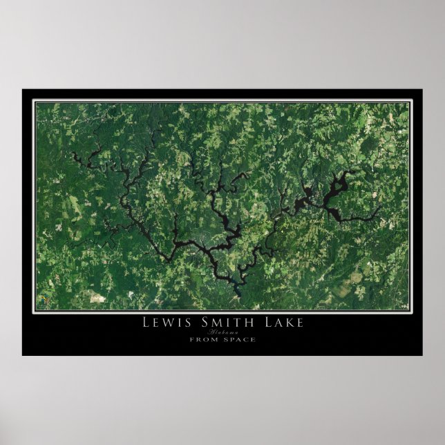 Poster Lewis Smith Lake Alabama Carte de l'affiche satell (Devant)