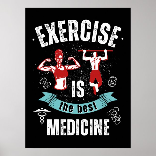 Poster L'exercice est médecine, fitness salle de gym cita (Devant)