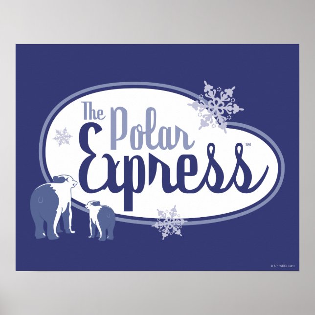 Poster L'Express polaire | Ours polaires Retro Graphisme (Devant)