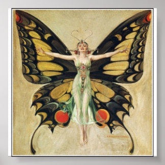 Poster Leyendecker - Femme papillon