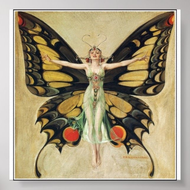 Poster Leyendecker - Femme papillon (Devant)