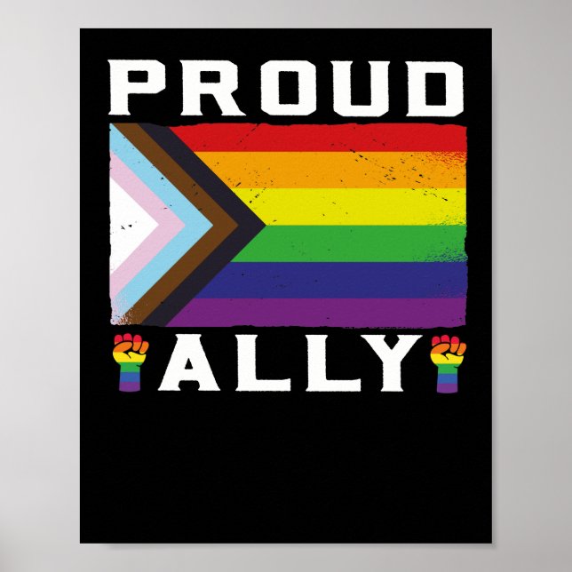 Poster LGBT Gay pride Mois Fier Ally (Devant)