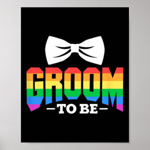 Poster Lgbt Groom To Be Gay Lesbian Stag Party Rainbow