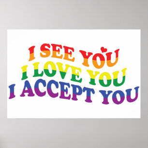 Poster LGBT Je Vous Aime, Je Vous Accepte