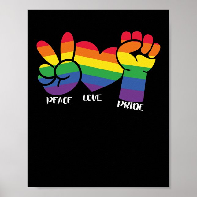 Poster LGBT Mois Gay pride Paix amour Presse (Devant)