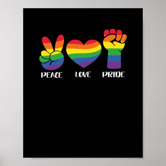 Poster LGBT Mois Gay pride Paix Amour Pride (Devant)