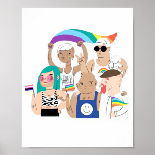 Poster LGBT+Pride. L'amour GAY. drapeau arc-en-ciel.