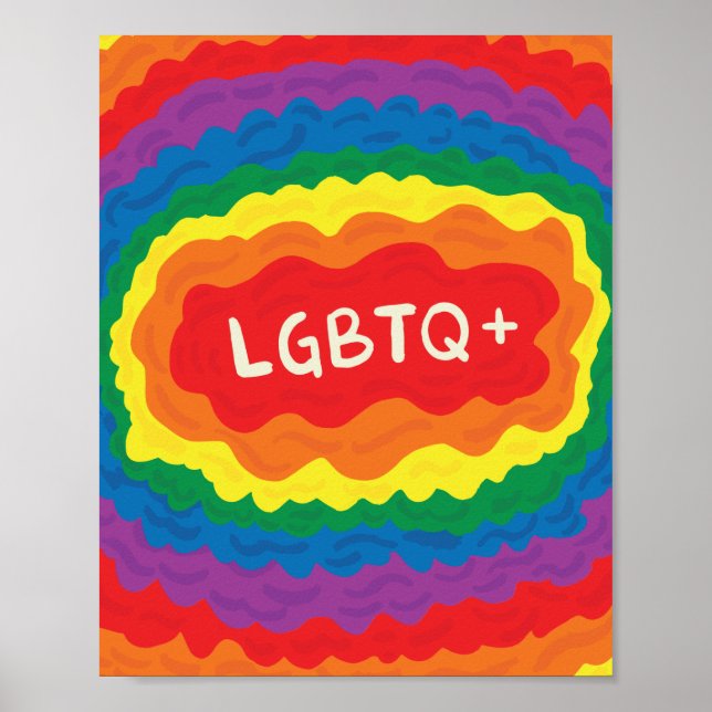 Poster LGBT+pride. queer, couleur arc-en-ciel. (Devant)