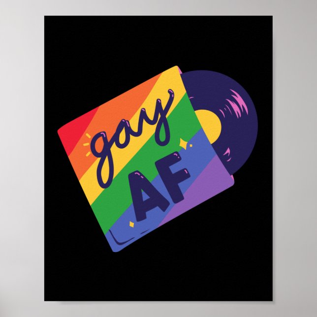Poster LGBT+pride. queer, gay love.Gay AF (Devant)