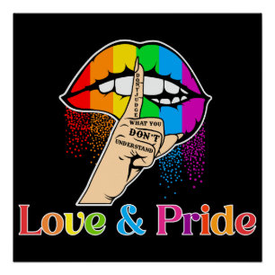Poster Lgbt Rainbow Lips, Love et Fierté Lgbt