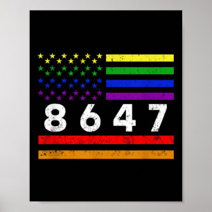 Poster Lgbtq 8647 86 47 Impeach 47 Résister 8647 Drôle Li